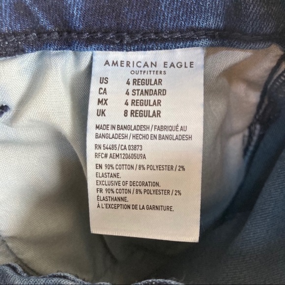 American Eagle AEO Curvy Highest Rise Jegging Destructed Dark Jeans Women’s Sz 4 - Picture 6 of 6
